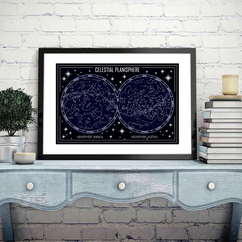 Affiche sur toile de carte de  - Star Map Poster avis et prix